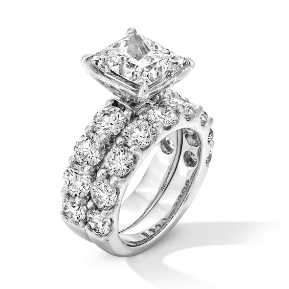 Grand Opulence 10 CT. T.w. Certified Princess-Cut Lab-Grown Diamond Bridal Set in Platinum (F/Vs2)
