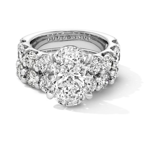 Grand Opulence 10 CT. T.w. Oval Certified Lab-Grown Diamond Bridal Set in Platinum (F/Vs2)
