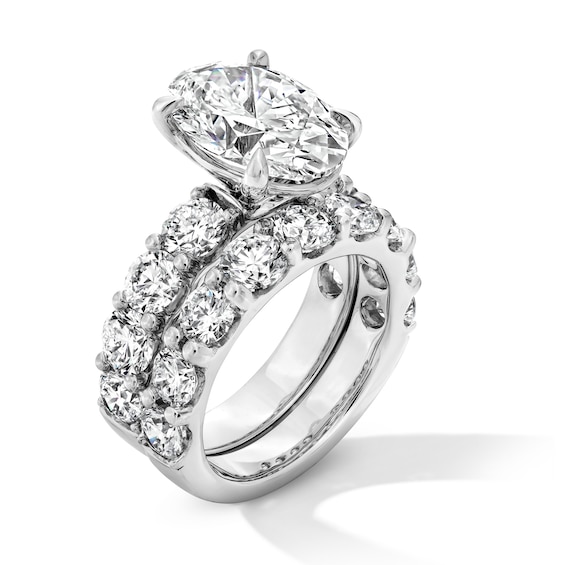 Grand Opulence 10 CT. T.w. Oval Certified Lab-Grown Diamond Bridal Set in Platinum (F/Vs2)