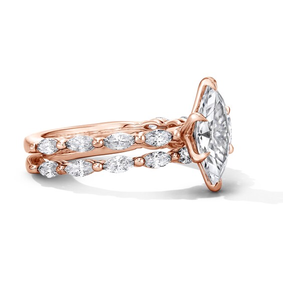 2-1/2 CT. T.w. Certified Marquise-Cut Lab-Grown Diamond Bridal Set in 14K Rose Gold (F/Vs2)