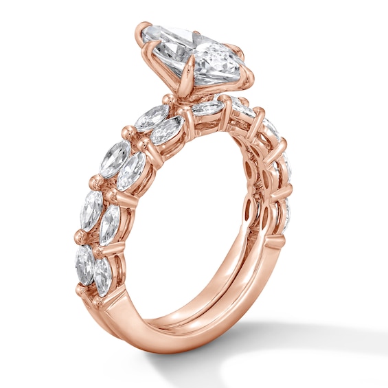 2-1/2 CT. T.w. Certified Marquise-Cut Lab-Grown Diamond Bridal Set in 14K Rose Gold (F/Vs2)