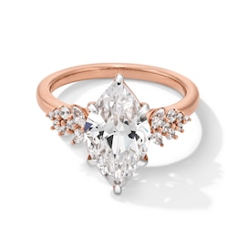 3-1/3 CT. T.W. Certified Marquise-Cut Lab-Grown Diamond Engagement Ring in 14K Rose Gold (F/VS2)