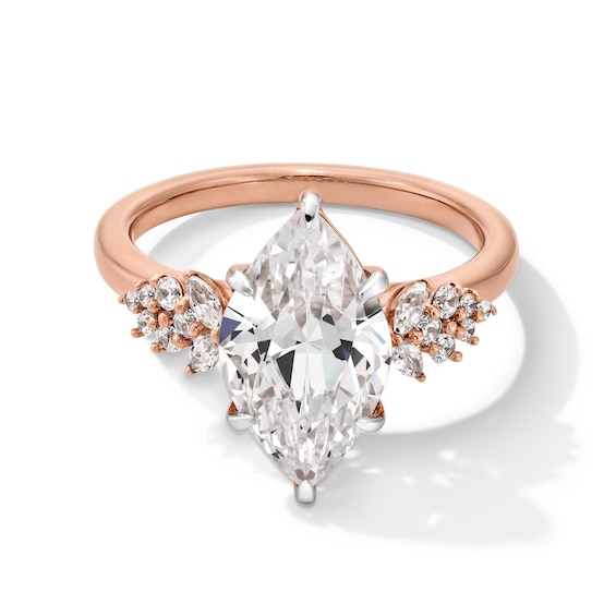 3-1/3 CT. T.w. Certified Marquise-Cut Lab-Grown Diamond Engagement Ring in 14K Rose Gold (F/Vs2)