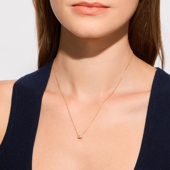1/2 CT. T.w. Certified Cushion-Cut Lab-Grown Diamond East-West Solitaire Necklace in 10K Gold (F/Vs2) - 18"