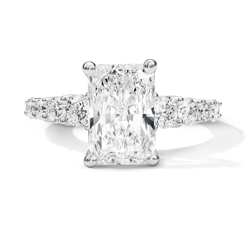 Main Image 1 of Classic Harmony 3-3/4 CT. T.W. Certified Radiant-Cut Lab-Grown Engagement Ring in Platinum (F/VS2)