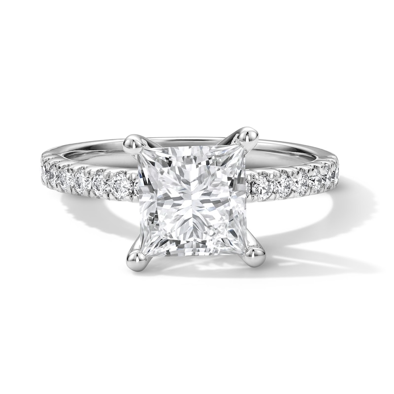 Main Image 1 of Classic Heirloom 2-1/4 CT. T.W. Certified Princess-Cut Lab-Grown Diamond Engagement Ring in Platinum (F/VS2)