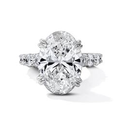Classic Harmony 9-1/4 CT. T.W. Certified Oval Lab-Grown Diamond Engagement Ring in 14K White Gold (F/VS2)