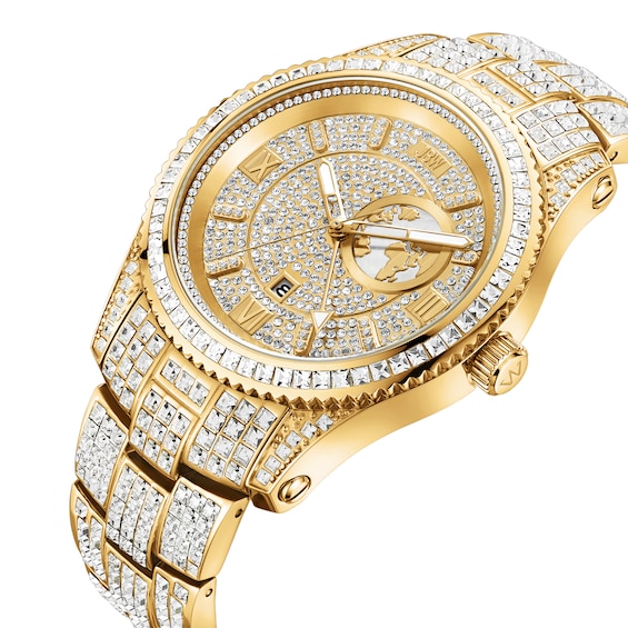 Men's Jbw® Jet Setter GMT 18K Gold-Plated Stainless Steel Watch with Gold-Tone Dial (Model: J6412A)
