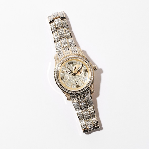 Men's Jbw® Jet Setter GMT 18K Gold-Plated Stainless Steel Watch with Gold-Tone Dial (Model: J6412A)