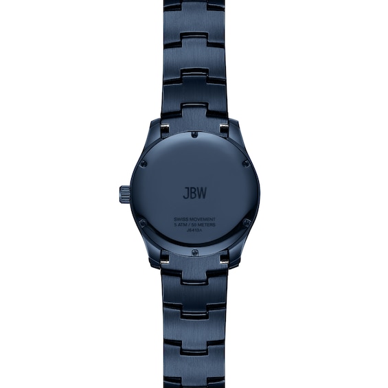 Men's Jbw® Jet Setter Blue IP Stainless Steel Bracelet Watch with Navy Blue Crystal Dial (Model: J6413A)
