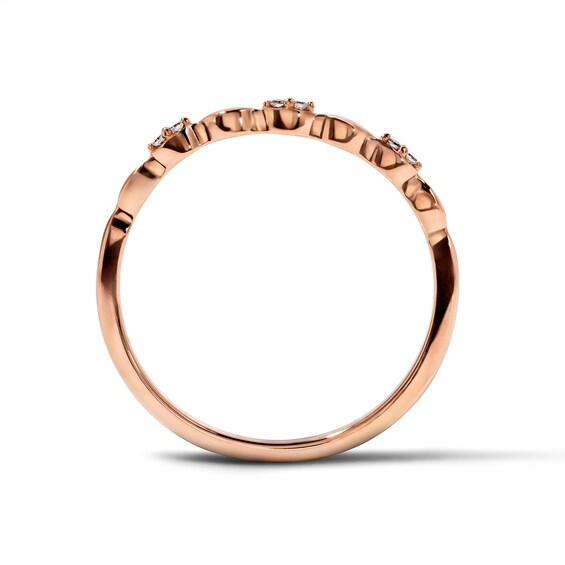 Lab-Grown Diamond Accent Stackable Band in 10K Rose Gold (F/Vs2)