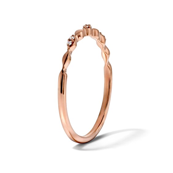 Lab-Grown Diamond Accent Stackable Band in 10K Rose Gold (F/Vs2)