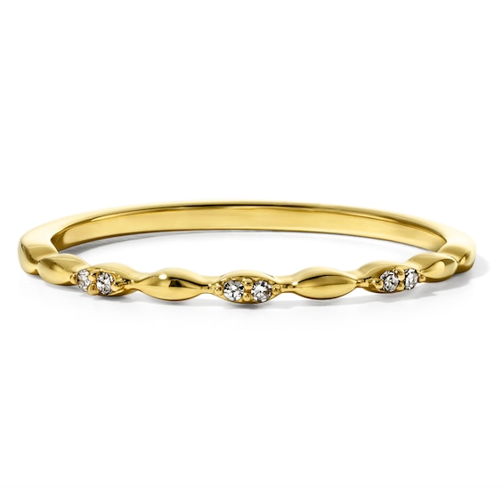 Lab-Grown Diamond Accent Stackable Ring in 10K Gold