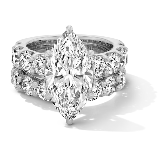 Grand Opulence 10 CT. T.w. Certified Marquise-Cut Lab-Grown Diamond Bridal Set in Platinum (F/Vs2)