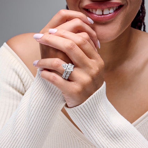 Grand Opulence 10 CT. T.w. Certified Marquise-Cut Lab-Grown Diamond Bridal Set in Platinum (F/Vs2)