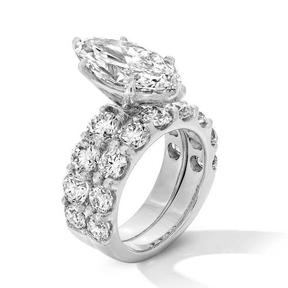 Grand Opulence 10 CT. T.w. Certified Marquise-Cut Lab-Grown Diamond Bridal Set in Platinum (F/Vs2)