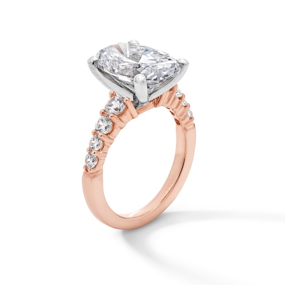 Classic Harmony 5-3/4 CT. T.w. Certified Oval Lab-Grown Diamond Engagement Ring in 14K Rose Gold (F/Vs2)