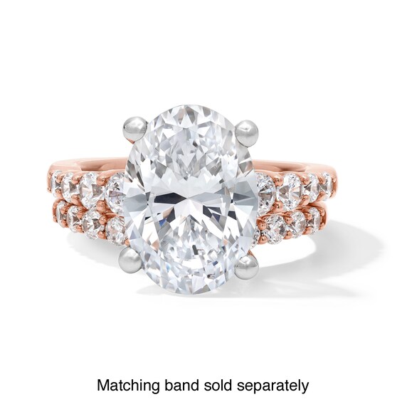 Classic Harmony 5-3/4 CT. T.w. Certified Oval Lab-Grown Diamond Engagement Ring in 14K Rose Gold (F/Vs2)