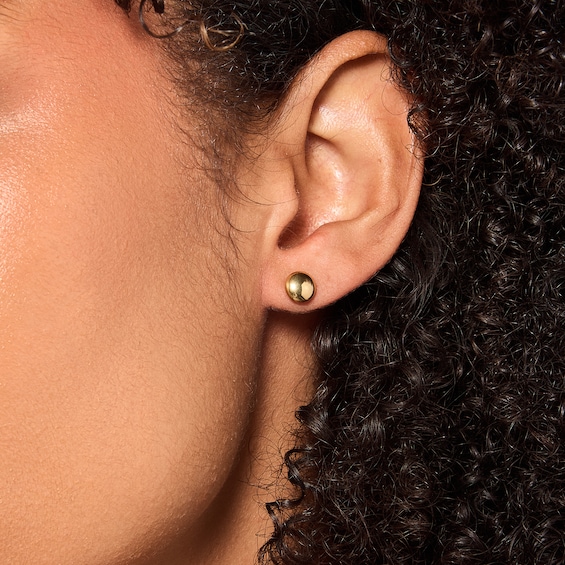 7.0mm Button Stud Earrings in 10K Gold