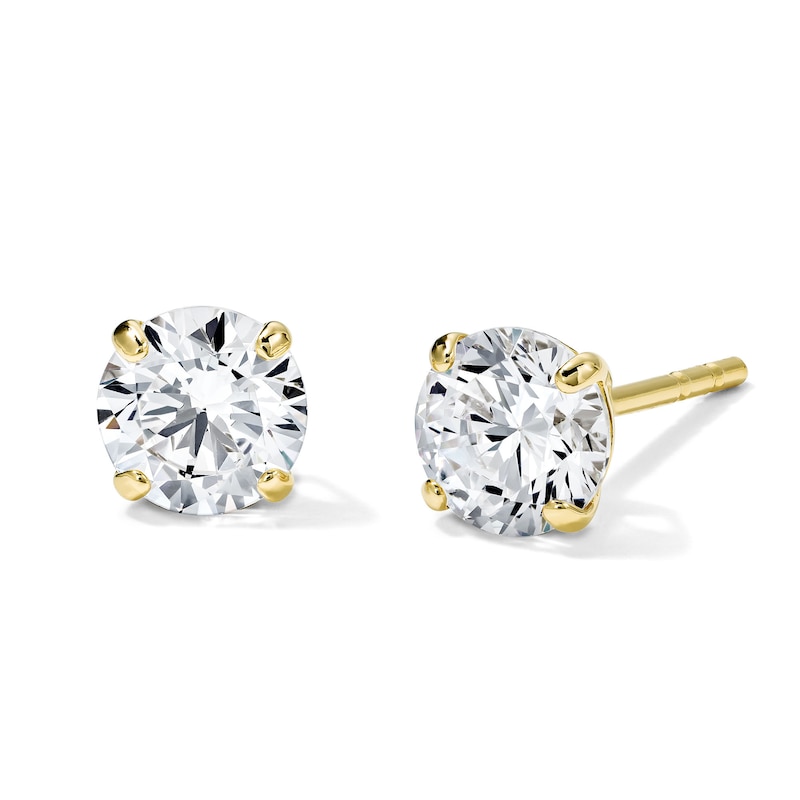 Main Image 1 of 5.0mm Cubic Zirconia Solitaire Stud Earrings in 10K Gold