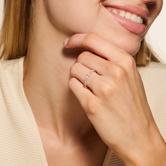1 CT. T.w. Alternating Marquise and Round Lab-Grown Diamond Band in 14K Gold
