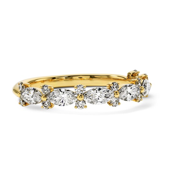 1 CT. T.w. Alternating Marquise and Round Lab-Grown Diamond Band in 14K Gold