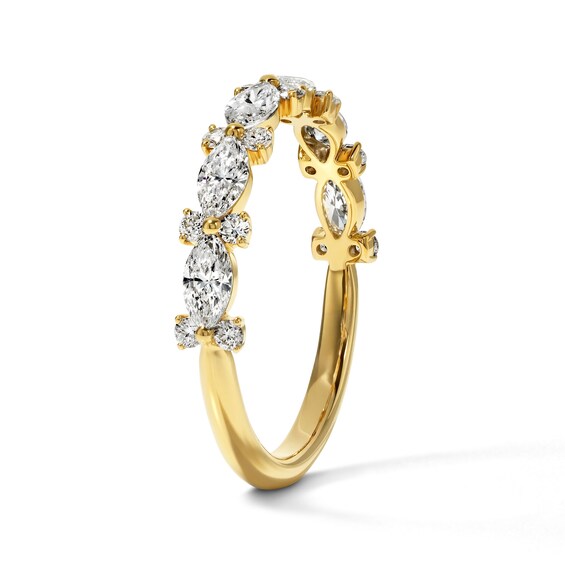 1 CT. T.w. Alternating Marquise and Round Lab-Grown Diamond Band in 14K Gold