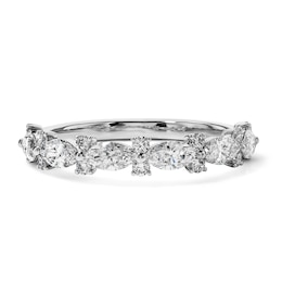 1 CT. T.W. Alternating Marquise and Round Lab-Grown Diamond Band in 14K White Gold