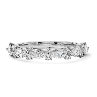 1 CT. T.W. Alternating Marquise and Round Lab-Grown Diamond Band in 14K White Gold