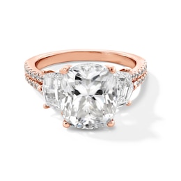 Classic Heirloom 6-1/4 CT.T.W. Cushion and Shield-Cut Certified Lab-Grown Diamond Engagement Ring in 14K Rose Gold (F/VS2)