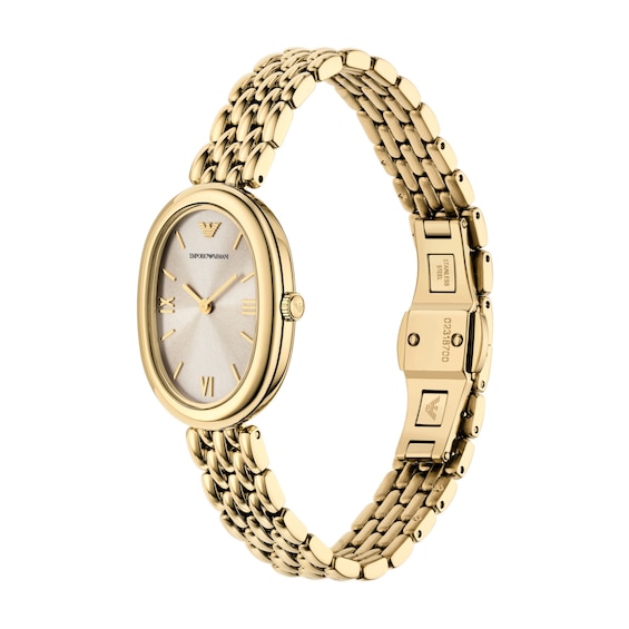 Ladies' Emporio Armani Sinfonia Gold-Tone Stainless Steel Watch with Gray Dial (Ar11707)