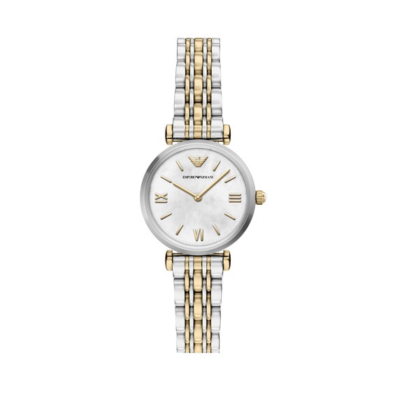 Ladies' Emporio Armani Gold-Tone IP and Stainless Steel Watch with Mother-of-Pearl Dial (Ar11769)