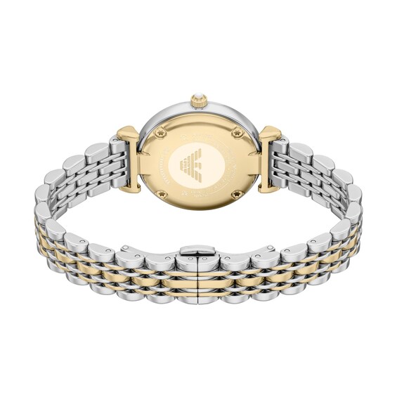 Ladies' Emporio Armani Gold-Tone IP and Stainless Steel Watch with Mother-of-Pearl Dial (Ar11769)