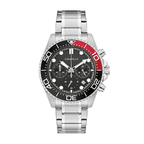 Men's Caravelle by Bulova Aqualuxx Quartz Stainless Steel Watch with Black Dial (Model: 43B182)