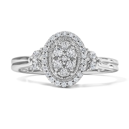 1/4 CT. T.W. Diamond Oval Composite Promise Ring in Sterling Silver
