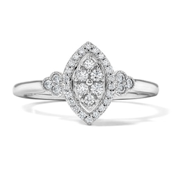1/4 CT. T.W. Diamond Marquise-Shaped Composite Promise Ring in Sterling Silver