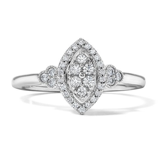 1/4 CT. T.w. Diamond Marquise-Shaped Composite Promise Ring in Sterling Silver
