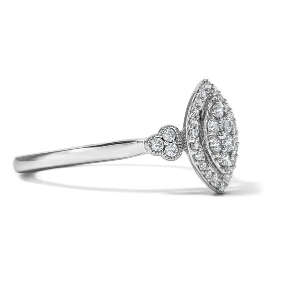 1/4 CT. T.w. Diamond Marquise-Shaped Composite Promise Ring in Sterling Silver