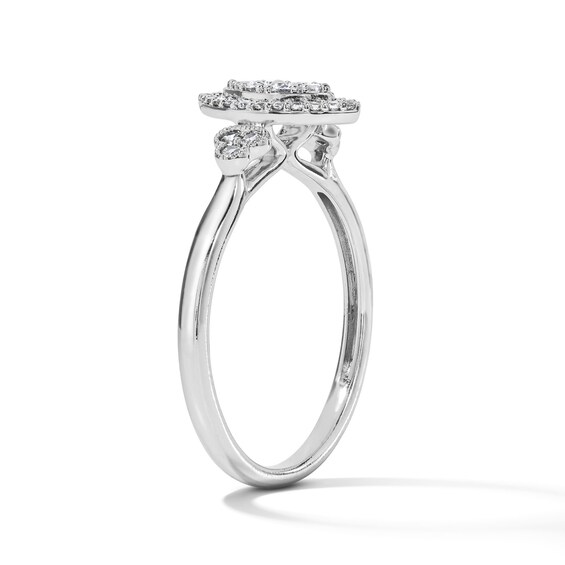 1/4 CT. T.w. Diamond Marquise-Shaped Composite Promise Ring in Sterling Silver
