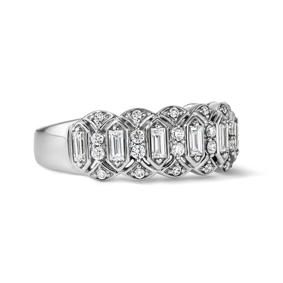 5/8 CT. T.w. Baguette-Cut Lab-Grown Diamond Anniversary Ring in 10K White Gold (F/Vs2)