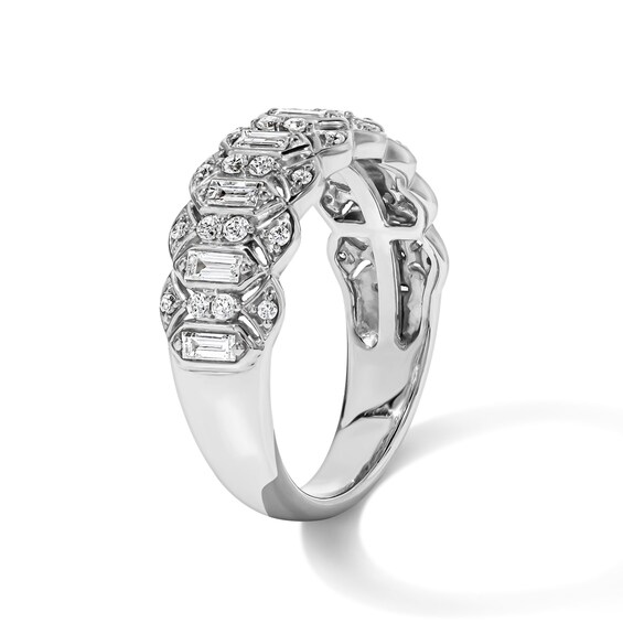 5/8 CT. T.w. Baguette-Cut Lab-Grown Diamond Anniversary Ring in 10K White Gold (F/Vs2)
