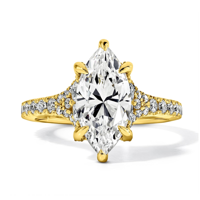 Main Image 1 of Vera Wang Love 2-3/4 CT. T.W. Certified Marquise-Cut Lab-Grown Diamond Engagement Ring in 14K Gold (F/VS2)