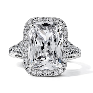 Vera Wang Love 7-1/8 CT. T.W. Certified Elongated Cushion-Cut Lab-Grown Diamond Engagement Ring in 14K White Gold (F/VS2)