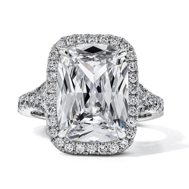 Main Image 1 of Vera Wang Love 7.115 CT. T.W. Certified Elongated Cushion-Cut Lab-Grown Diamond Engagement Ring in 14K White Gold (F/VS2)