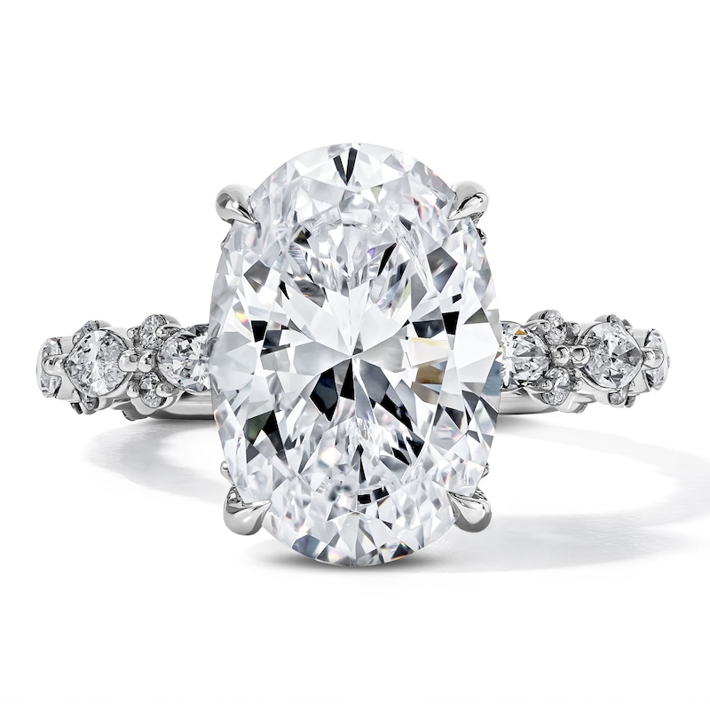 Main Image 1 of Vera Wang Love 5 CT. T.W. Certified Oval-Cut Lab-Grown Diamond Engagement Ring in 14K White Gold (F/VS2)