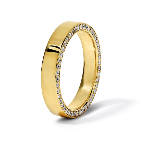 5/8 CT. T.w. Lab-Grown Diamond Pavé Wedding Band in 10K Gold (F/Vs2)