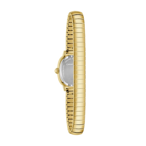 Ladies' Caravelle by Bulova Dress Quartz Gold-Tone Stainless Steel Watch with Brown Dial (44L275)