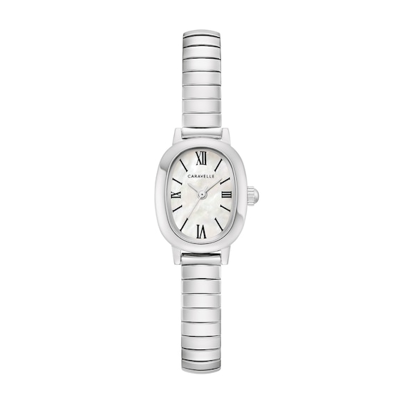 Ladies' Caravelle by Bulova Stainless Steel Watch with Mother-of-Pearl Dial and Expansion Bracelet (Model: 43L230)