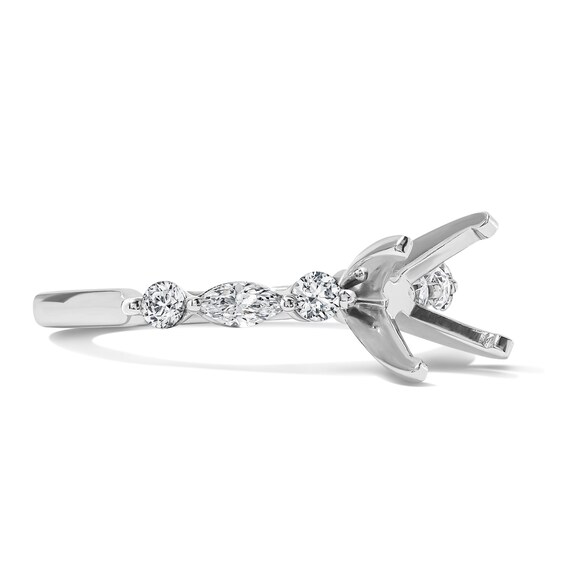 3/8 CT. T.w. Marquise-Cut Diamond Semi-Mount in 14K White Gold