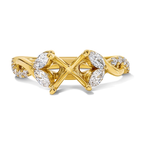 1/2 CT. T.W. Marquise-Cut Diamond Floral-Inspired Semi-Mount in 14K Gold